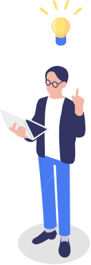 閃いた男性のイラスト